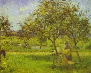 Camille Pissarro - The Wheelbarrow, Orchard, c.1881