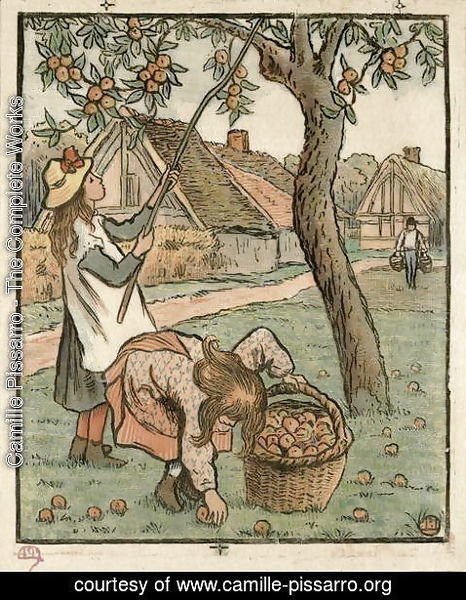 Camille Pissarro - Gathering Apples, from 'Travaux des Champs',  1893