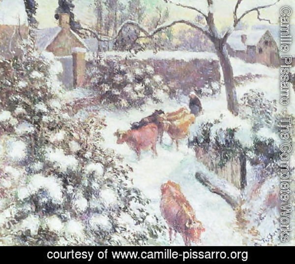 Camille Pissarro - Effet de Neige a Montfoucault, 1882