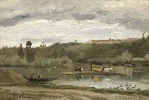 Camille Pissarro - Ferry at Varenne-Saint-Hilaire, 1864