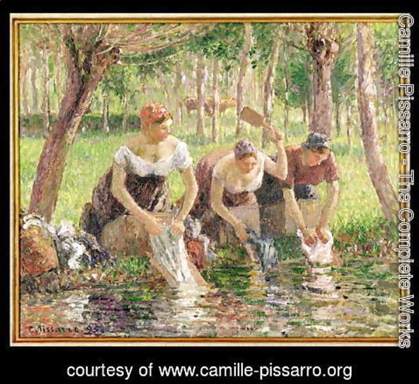 Camille Pissarro - The Washerwomen, Eragny, 1895
