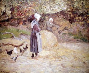Camille Pissarro - Study of Peasants at Montfoucault, 1874