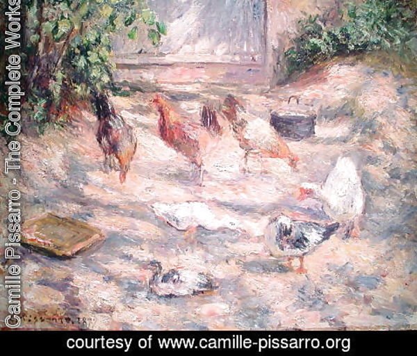 Camille Pissarro - Farmyard at Pontoise, 1877