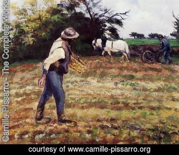 Camille Pissarro - The Sower, Montfoucault, 1875