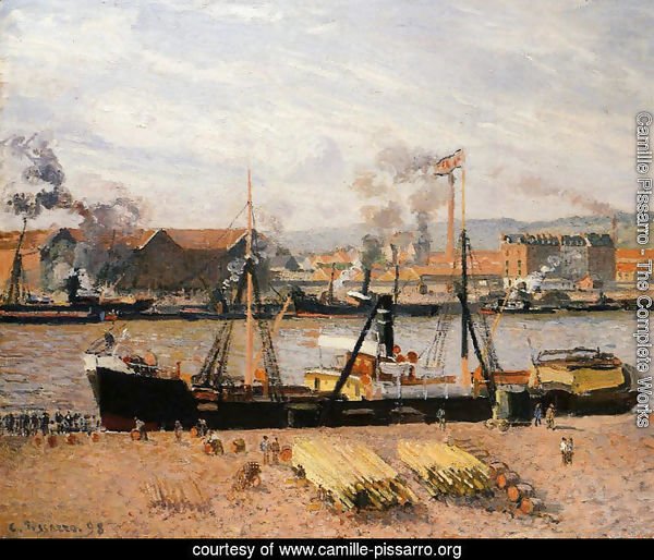Rouen Port, Unloading Wood, 1898