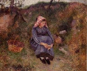Camille Pissarro - Seated Peasant Girl, 1883