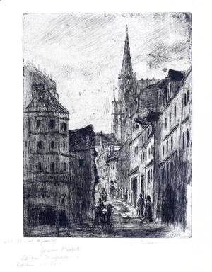 Camille Pissarro - La Rue Malpalue a Rouen, c.1885