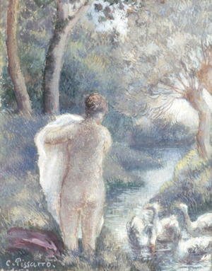 Camille Pissarro - Nude with Swans, c.1895 2