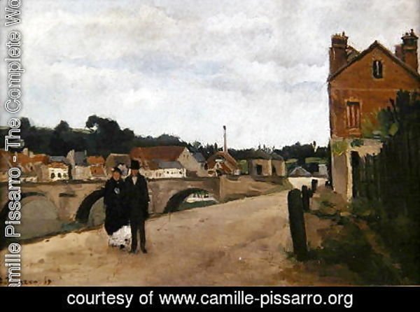 Camille Pissarro - The Chemin de l'Ecluse and the Pontoise Bridge, 1867