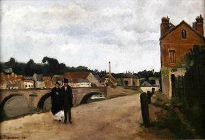 Camille Pissarro - The Chemin de l'Ecluse and the Pontoise Bridge, 1867