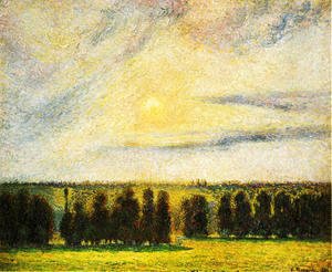 Camille Pissarro - Sunset at Eragny, 1890