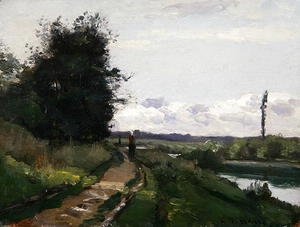 Camille Pissarro - The Banks of the Seine at Bougival, 1864