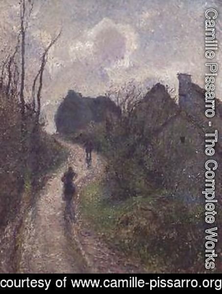 Camille Pissarro - Road climbing to Osny, 1883