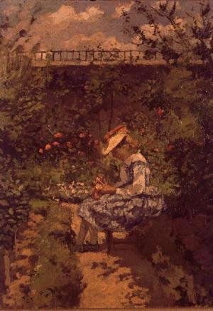 Camille Pissarro - Girl in a Garden