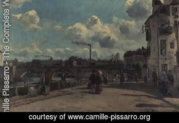 Camille Pissarro - View of Pontoise- Quai au Pothuis, 1868
