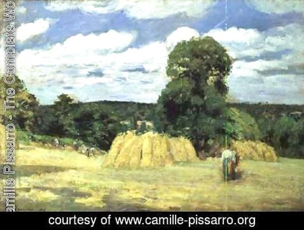 Camille Pissarro - Harvesting at Montfoucault, 1876