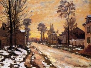 Road at Louveciennes, Melting Snow, Sunset