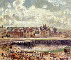 Camille Pissarro - Dieppe, Dunquesne Basin, Sunlight Effect, Morning, Low Tide