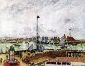 Camille Pissarro - The Pilot's Jetty, Le Havre, Morning, Grey Weather, Misty