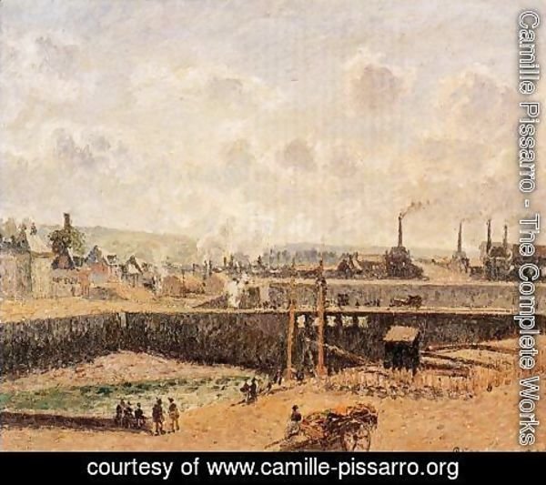 Camille Pissarro - Dieppe, Dunquesne Basin, Low Tide, Sun, Morning