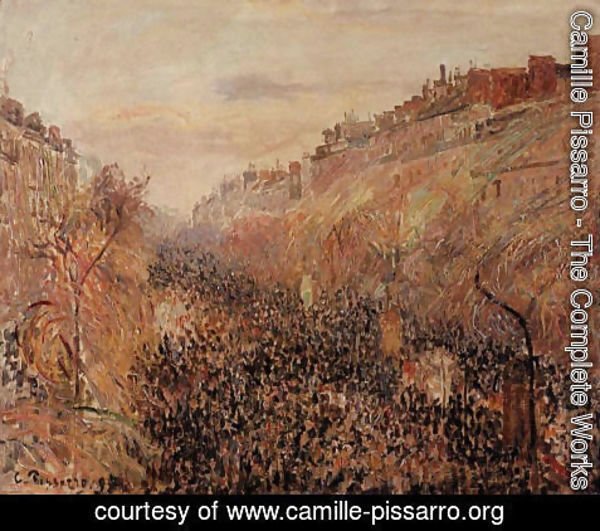 Camille Pissarro - Mardi-Gras, Sunset, Boulevard Montmartre