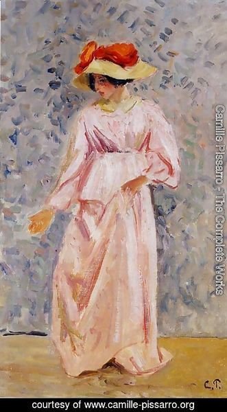 Camille Pissarro - Portrait of Jeanne in a Pink Robe