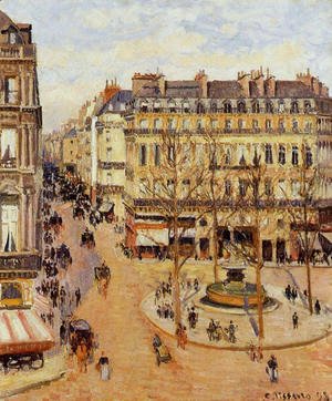 Camille Pissarro - Rue Saint-Honore: Morning Sun Effect, Place du Theatre Francais