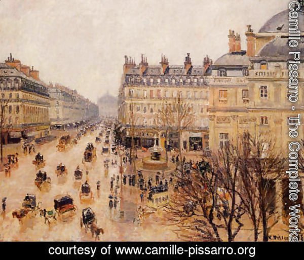 Camille Pissarro - Place du Theatre Francais: Rain Effect