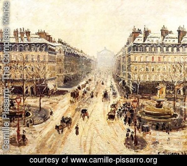Camille Pissarro - Avenue de l'Opera: Snow Effect
