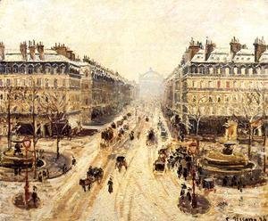 Camille Pissarro - Avenue de l'Opera: Snow Effect