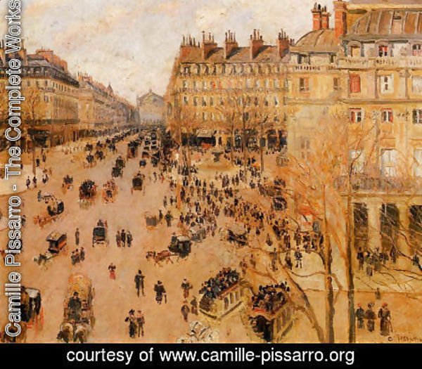 Camille Pissarro - Place du Thretre Francais: Sun Effect