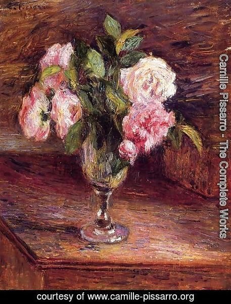 Camille Pissarro - Roses in a Glass