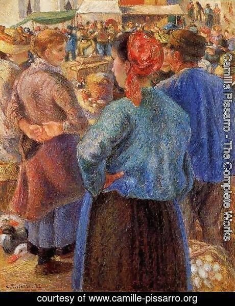 Camille Pissarro - The Poultry Market at Pontoise