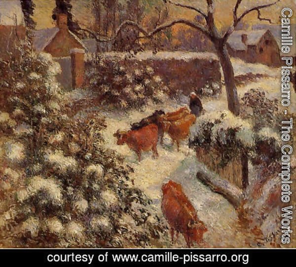 Camille Pissarro - Snow Effect in Montfoucault