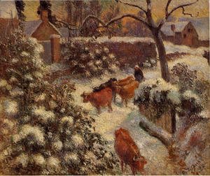 Camille Pissarro - Snow Effect in Montfoucault