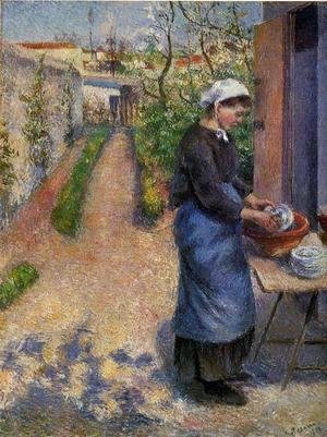 Camille Pissarro - Young Woman Washing Plates