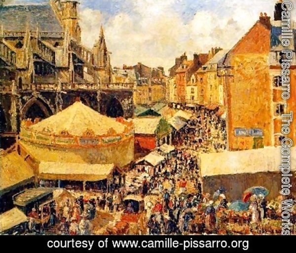 Camille Pissarro - The Fair in Dieppe: Sunny Morning