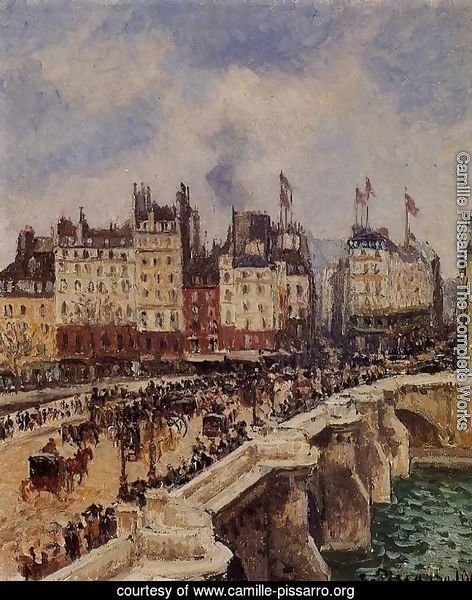 The Louvre and the Seine from the Pont-Neuf, Pissarro, Painting  Reproduction 2077