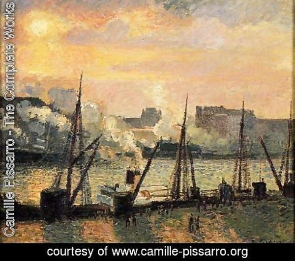 Camille Pissarro - Quay in Rouen: Sunset