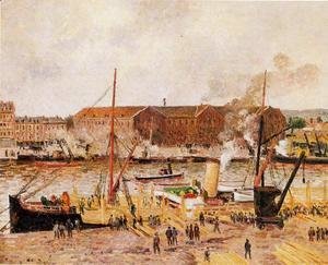 Camille Pissarro - Unloading Wood at Rouen