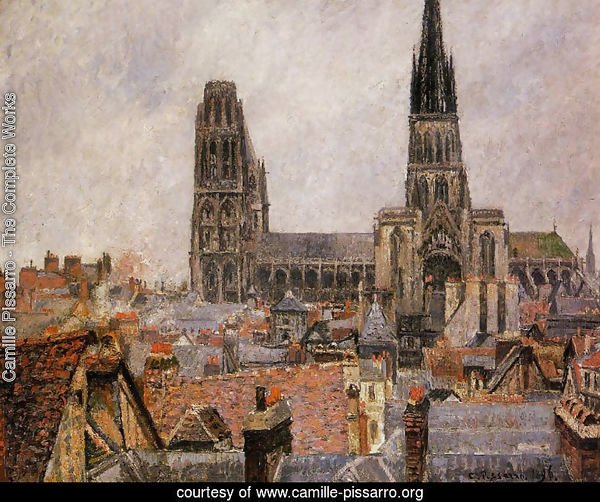 The Roofs of Old Rouen: Grey Weather