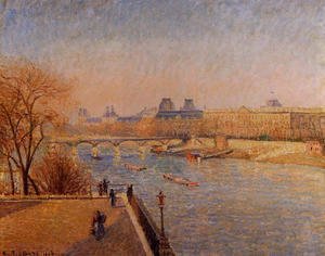 Camille Pissarro - The Louvre: Winter Sunshine, Morning