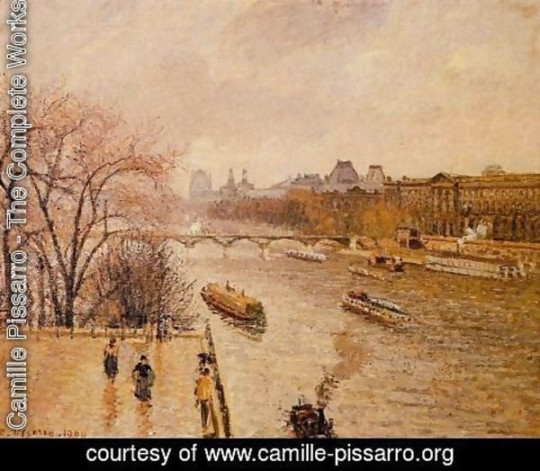 Camille Pissarro - The Louvre: Afternoon, Rainy Weather