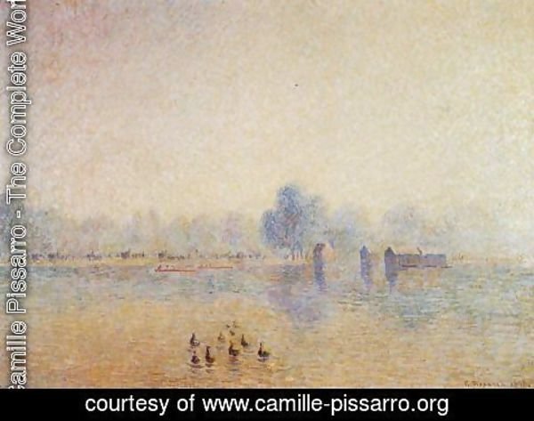 Camille Pissarro - The Serpentine, Hyde Park, Fog Effect