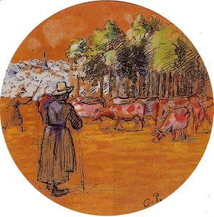 Camille Pissarro - Cowherds, Bazincourt