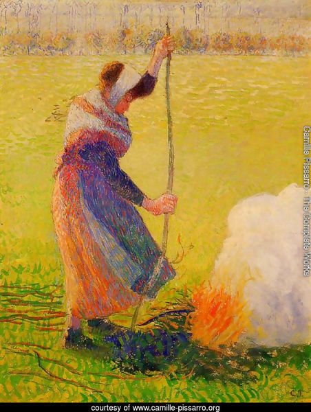 Woman Burning Wood