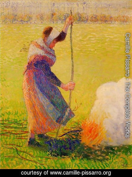 Camille Pissarro - Woman Burning Wood