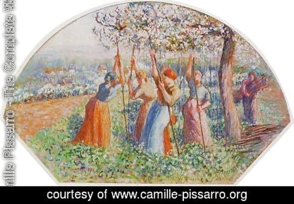 Camille Pissarro - Peasants Planting Pea Sticks