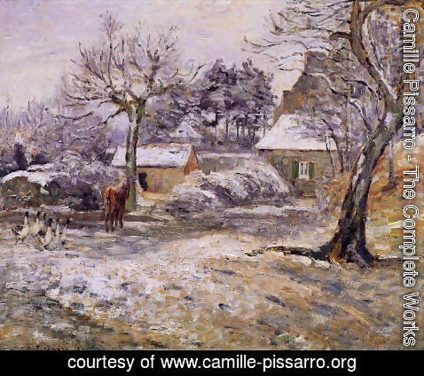 Camille Pissarro - Snow at Montfoucault