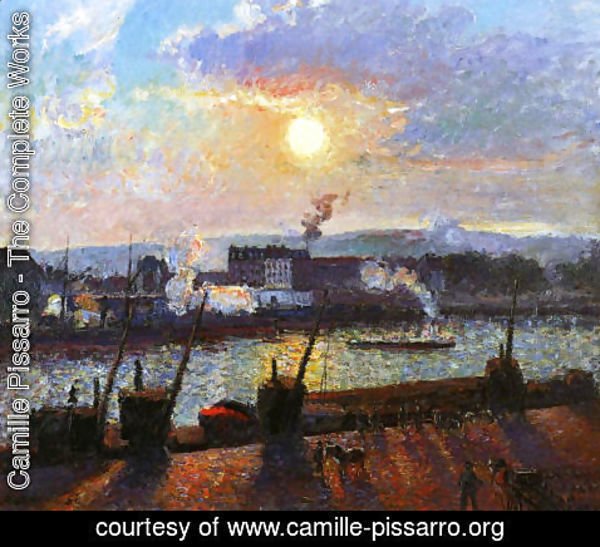 Camille Pissarro - Sunset, Rouen